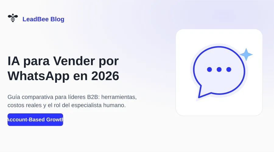 Ilustración de un ícono de chat con burbujas de conversación y un destello de inteligencia artificial, representando la automatización conversacional de ventas B2B por WhatsApp.