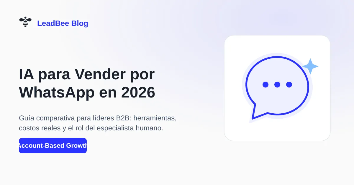 Ilustración de un ícono de chat con burbujas de conversación y un destello de inteligencia artificial, representando la automatización conversacional de ventas B2B por WhatsApp.